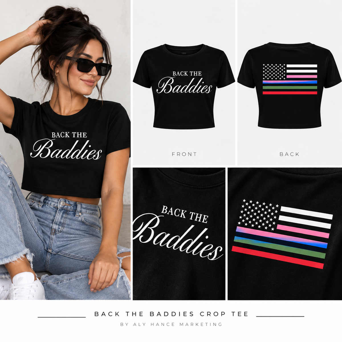 Back the Baddies Crop Tee