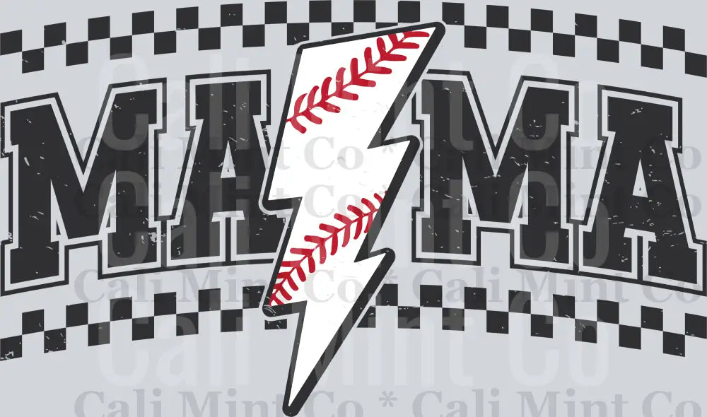 Lightning Bolt Baseball Mama Retro Mom