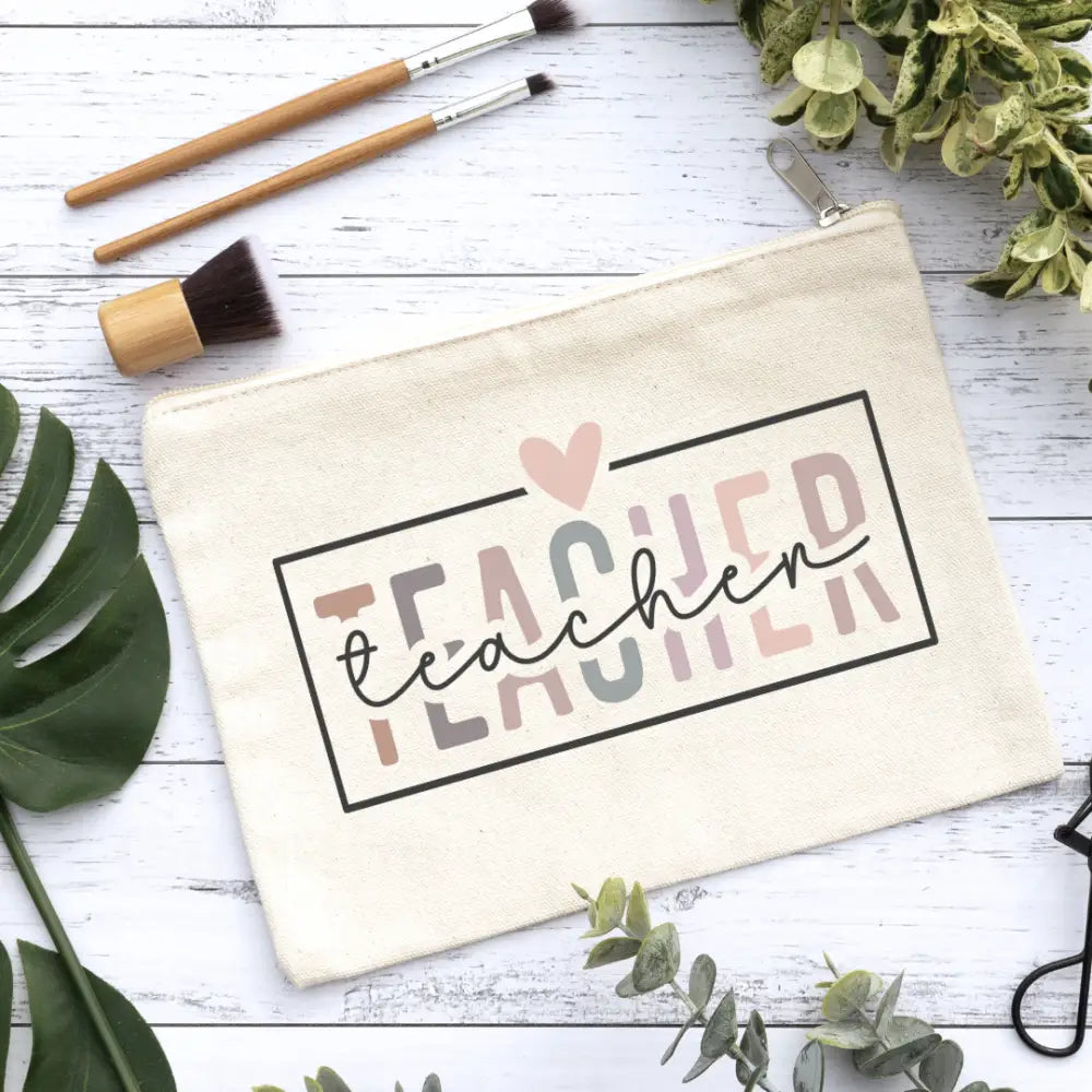 Teacher Square Canvas Makeup Bag Canvas Bag