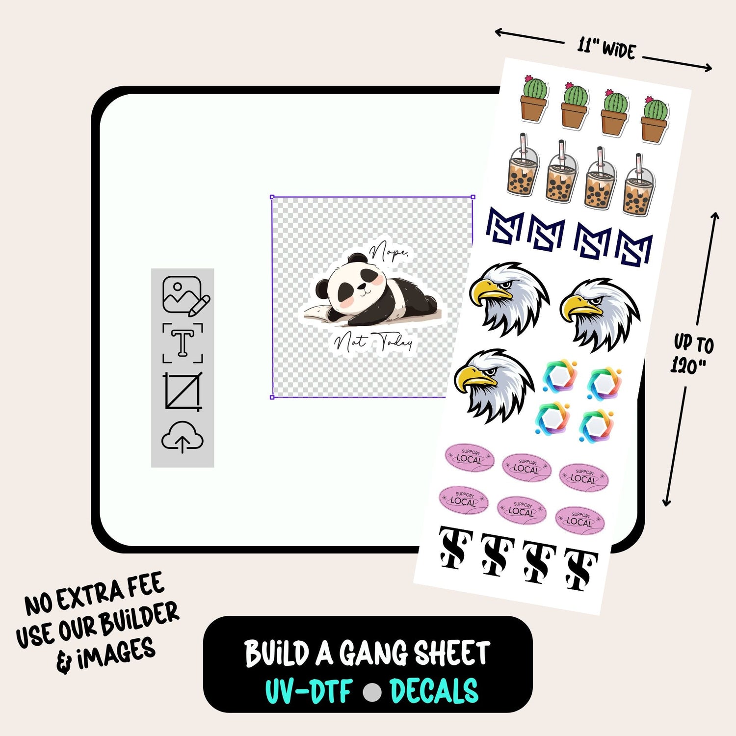 UVDTF GANG SHEET BUILDER (DECALS FOR HARD SURFACES)