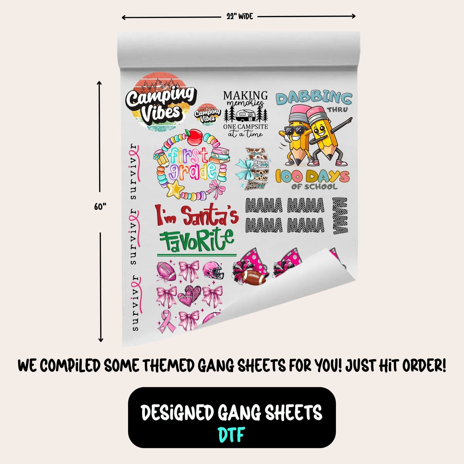 PRE -DESIGNED GANG SHEETS