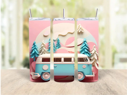 3D Camper Tumbler Skinny Tumbler