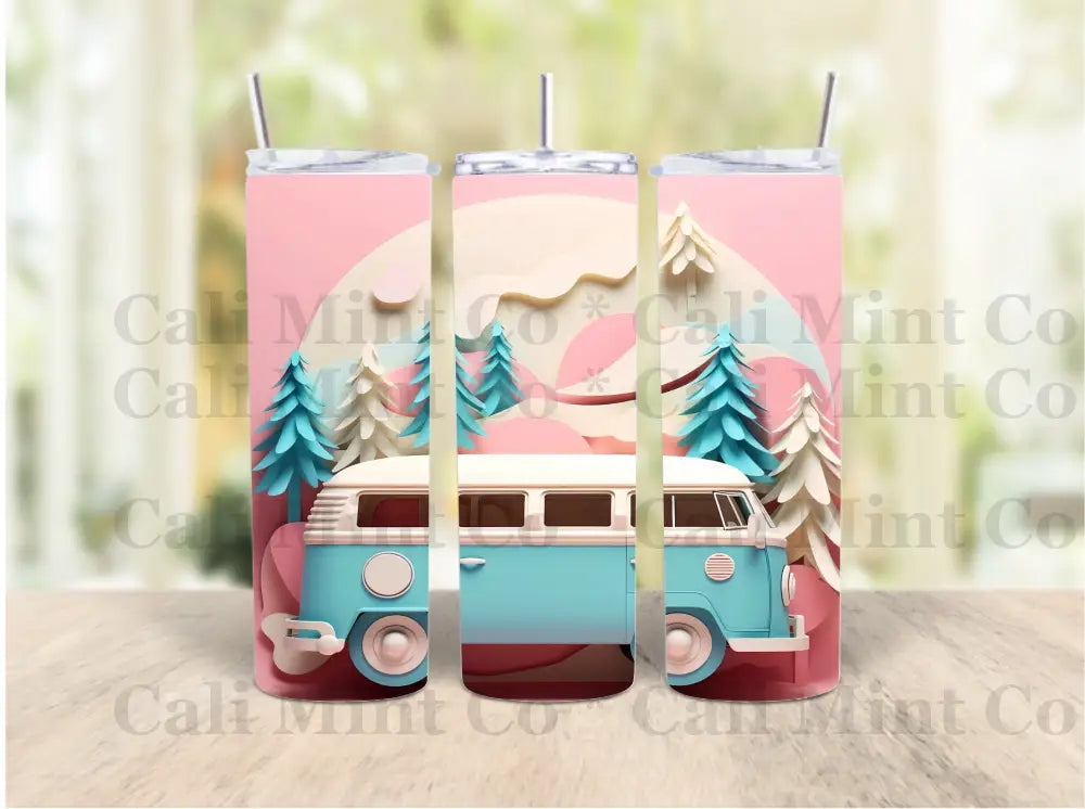 3D Camper Tumbler Skinny Tumbler