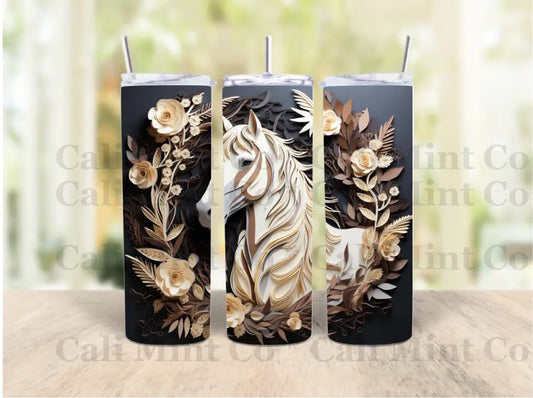 3D Horse Tumbler Skinny Tumbler