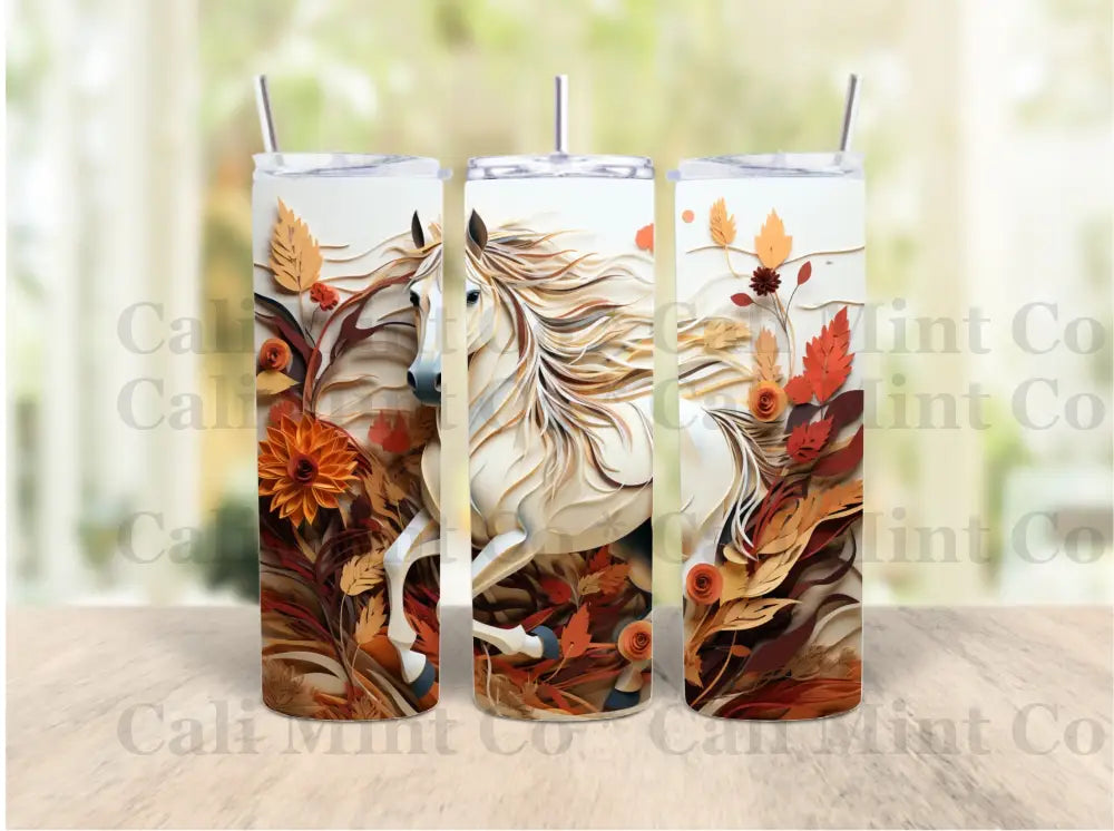 3D Horse Tumbler Skinny Tumbler