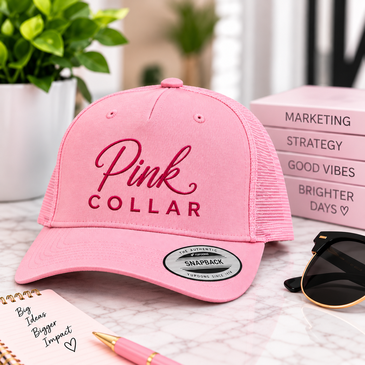 Pink Collar Snapback Hat