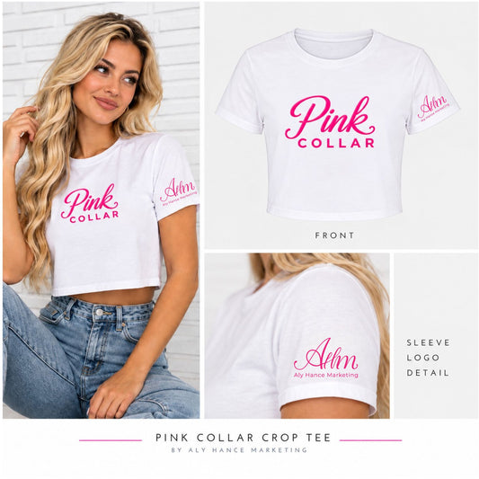 Pink Collar Crop Tee