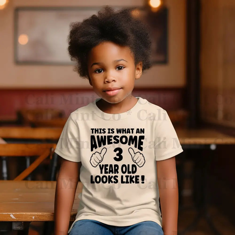 Awesome 3 Year Old Child Shirt