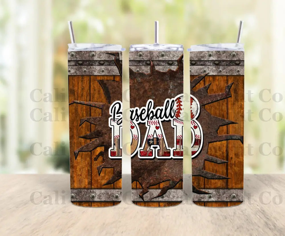 Baseball Dad Rustic Tumbler Skinny