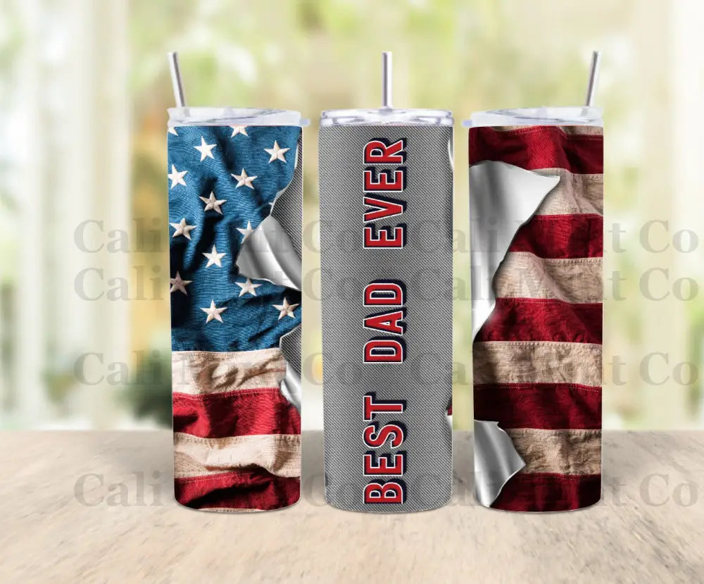 Best Dad Ever Patriotic Tumbler Skinny Tumbler