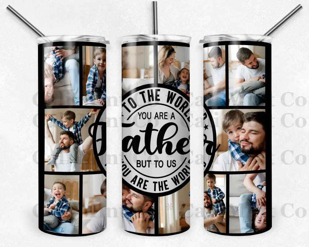 Best Father In The World Custom Photo Tumbler Skinny Tumbler