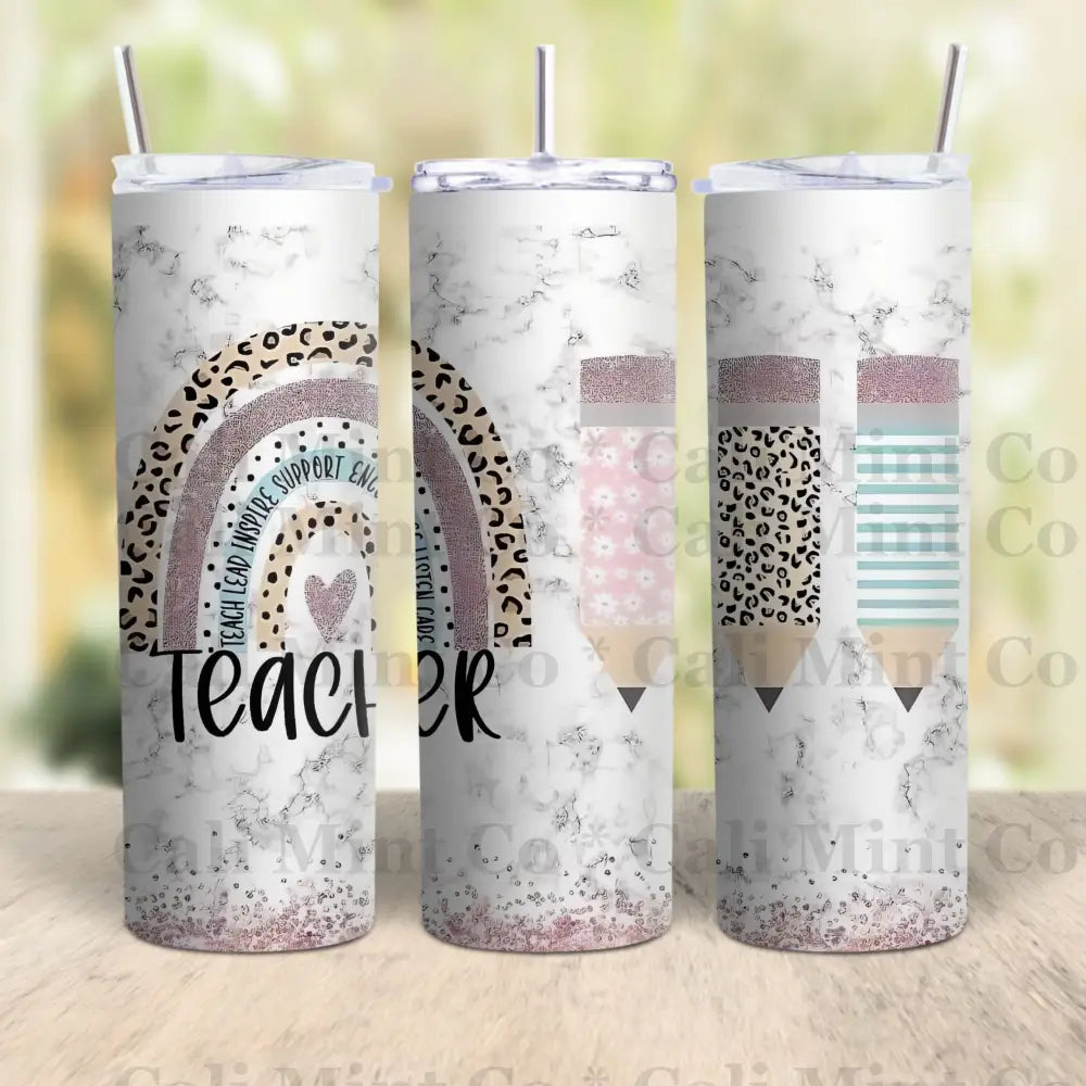 Boho Rainbow Teacher Tumbler Drinkware