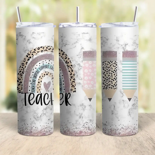 Boho Rainbow Teacher Tumbler Drinkware