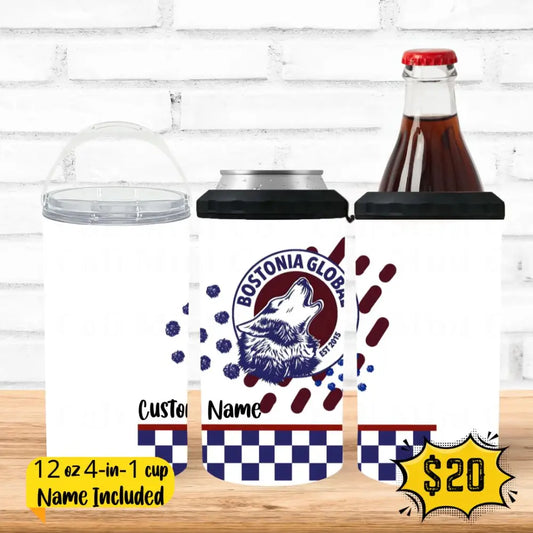 Bostonia 4-In-1 Tumbler- Checkered Drinkware
