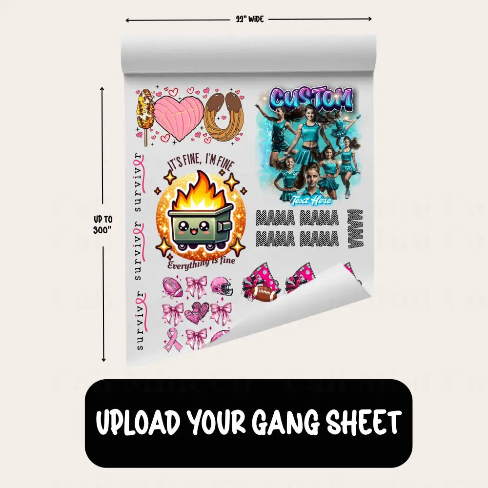 DTF UPLOAD YOUR PRE-MADE GANG SHEET DTF Transfers