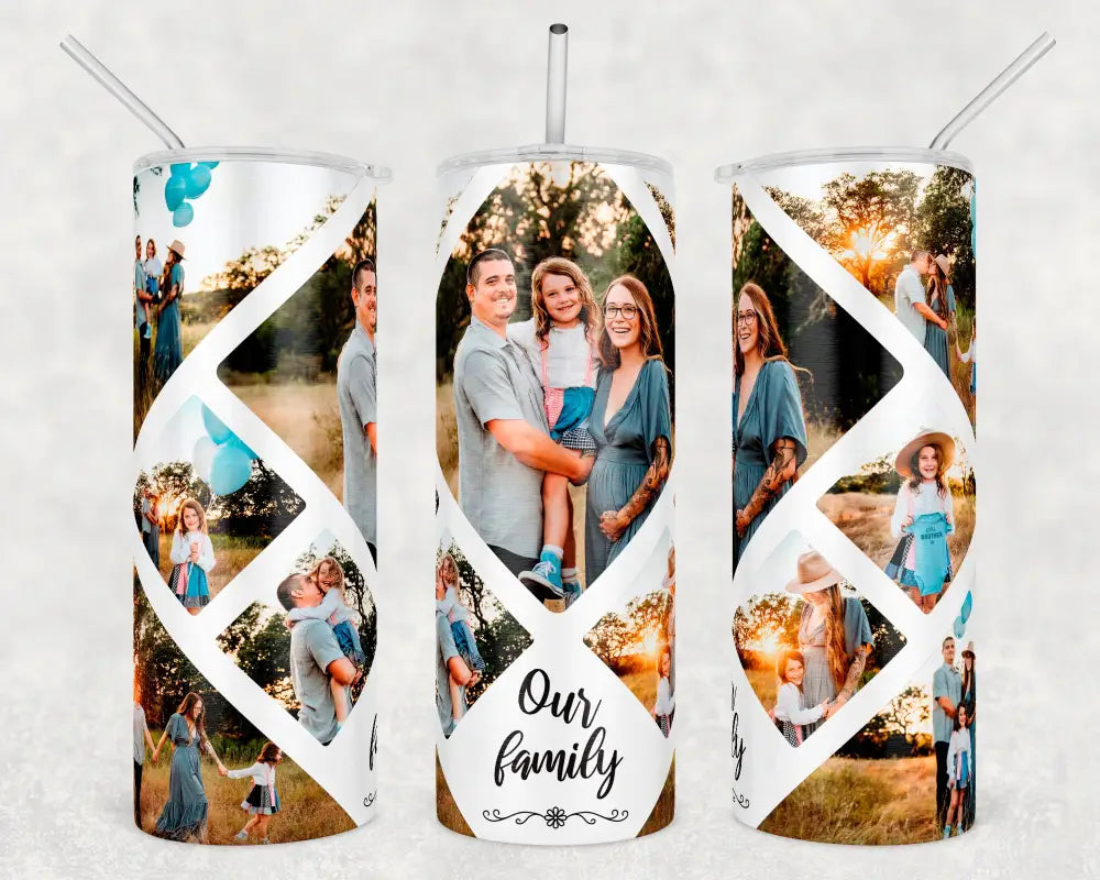 Family Custom Photo Tumbler Skinny Tumbler