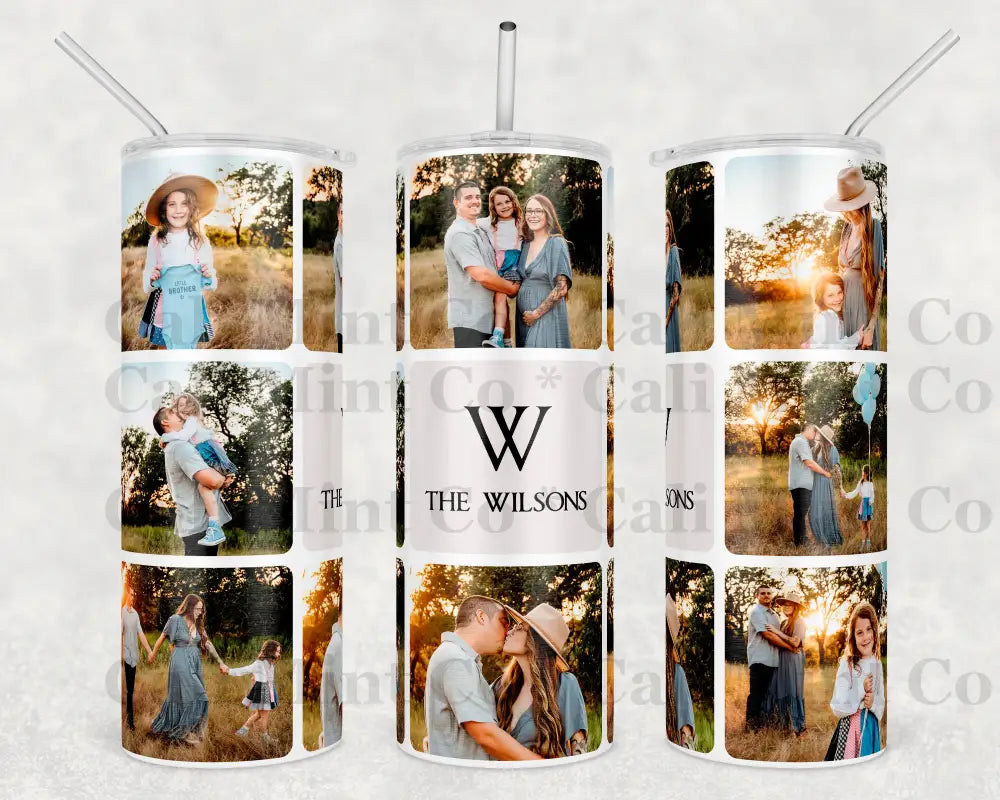 Family Name Custom Photo Tumbler Skinny Tumbler