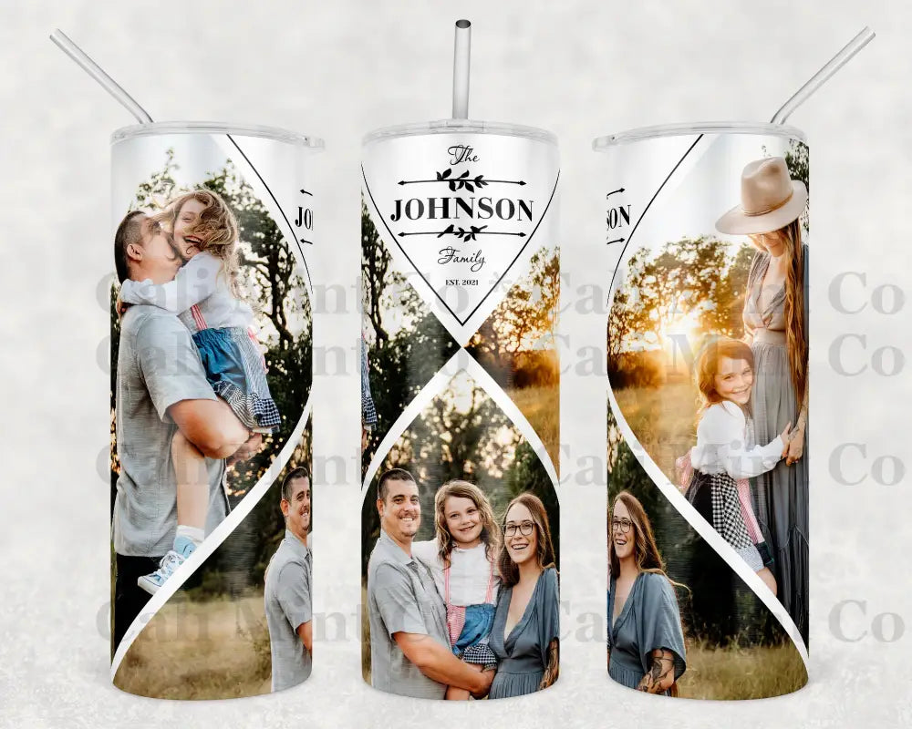 Family Name Established Date Custom Photo Tumbler Skinny Tumbler