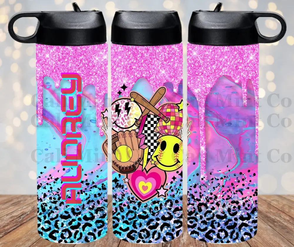 Glitter Style Softball Tumbler Tumbler