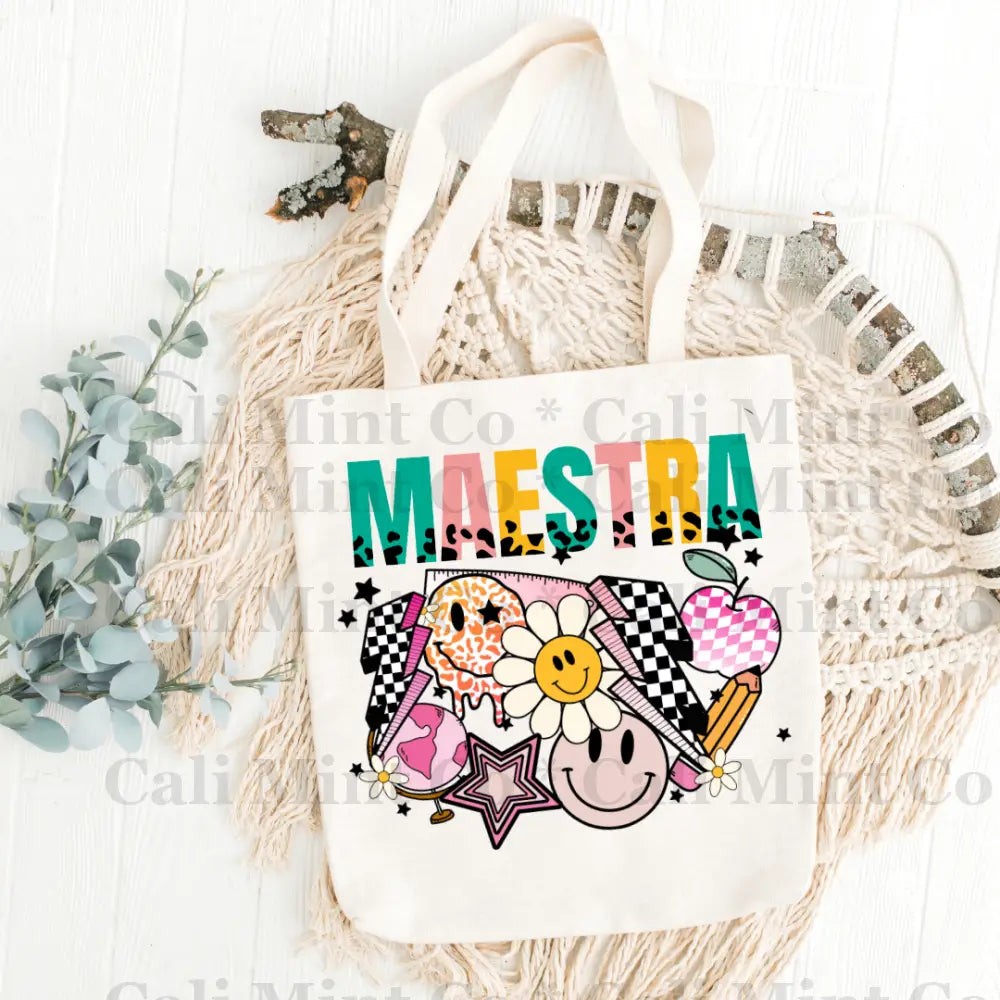 Maestra Checkered Tote Bag