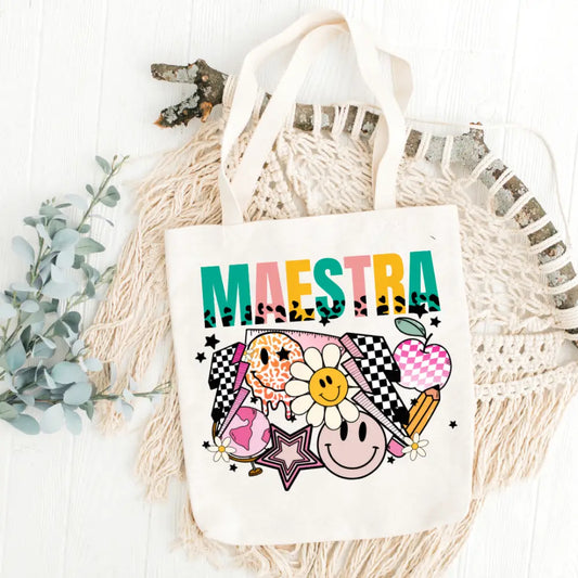 Maestra Checkered Tote Bag