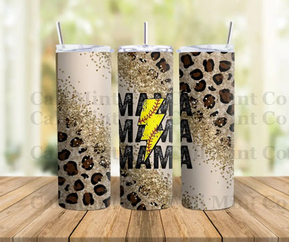 Mama Cheetah Softball Mom Tumbler Skinny Tumbler