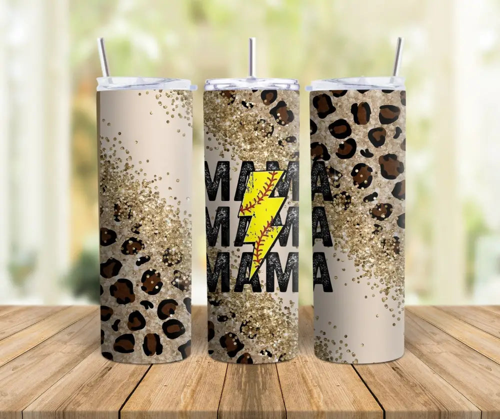Mama Cheetah Softball Mom Tumbler Skinny Tumbler