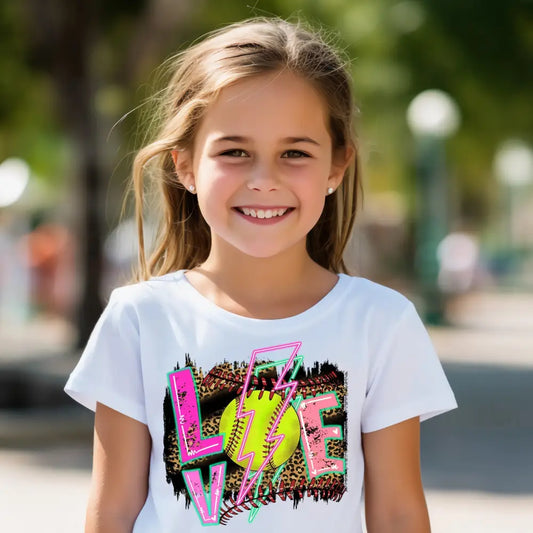 Neon Love Softball Shirt