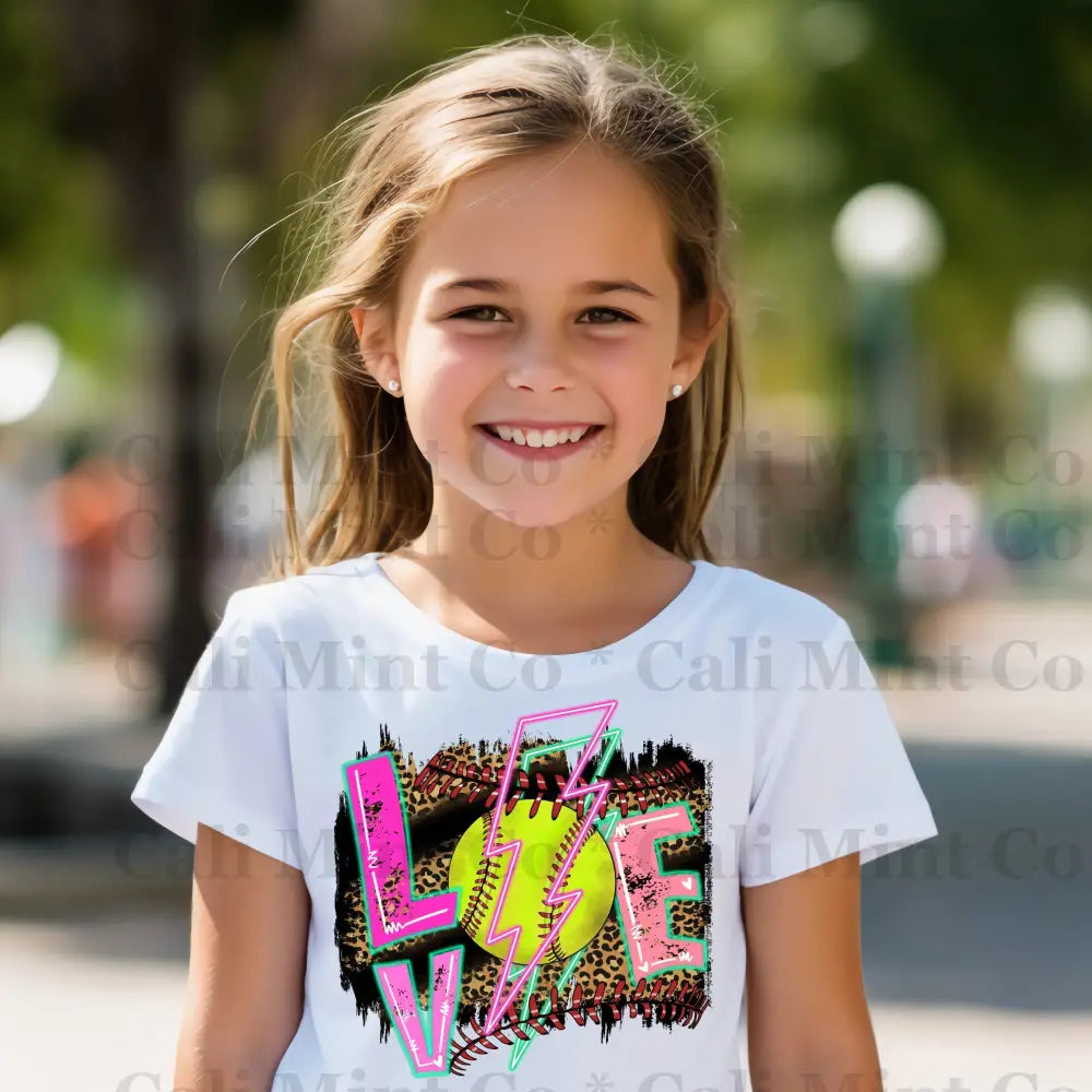 Neon Love Softball Shirt