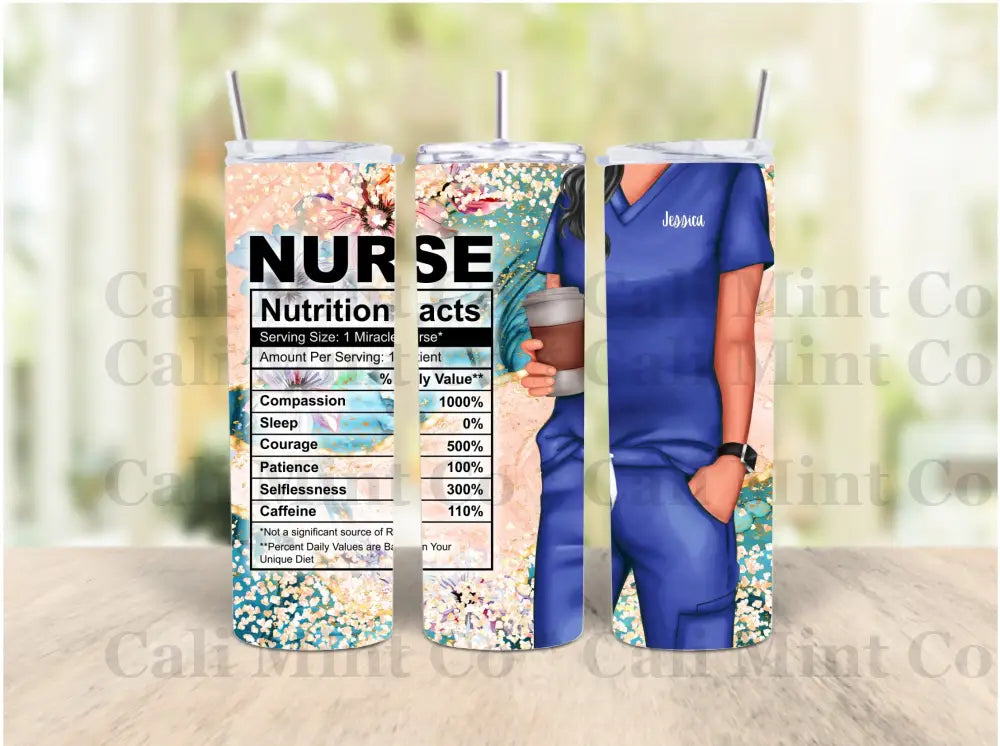 Nurse Nutrition Tumbler With Custom Name Option *Multiple Styles Skinny Tumbler