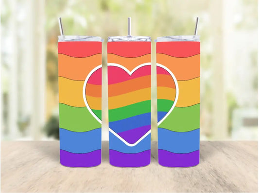 Pride Heart Wave Tumbler Skinny Tumbler