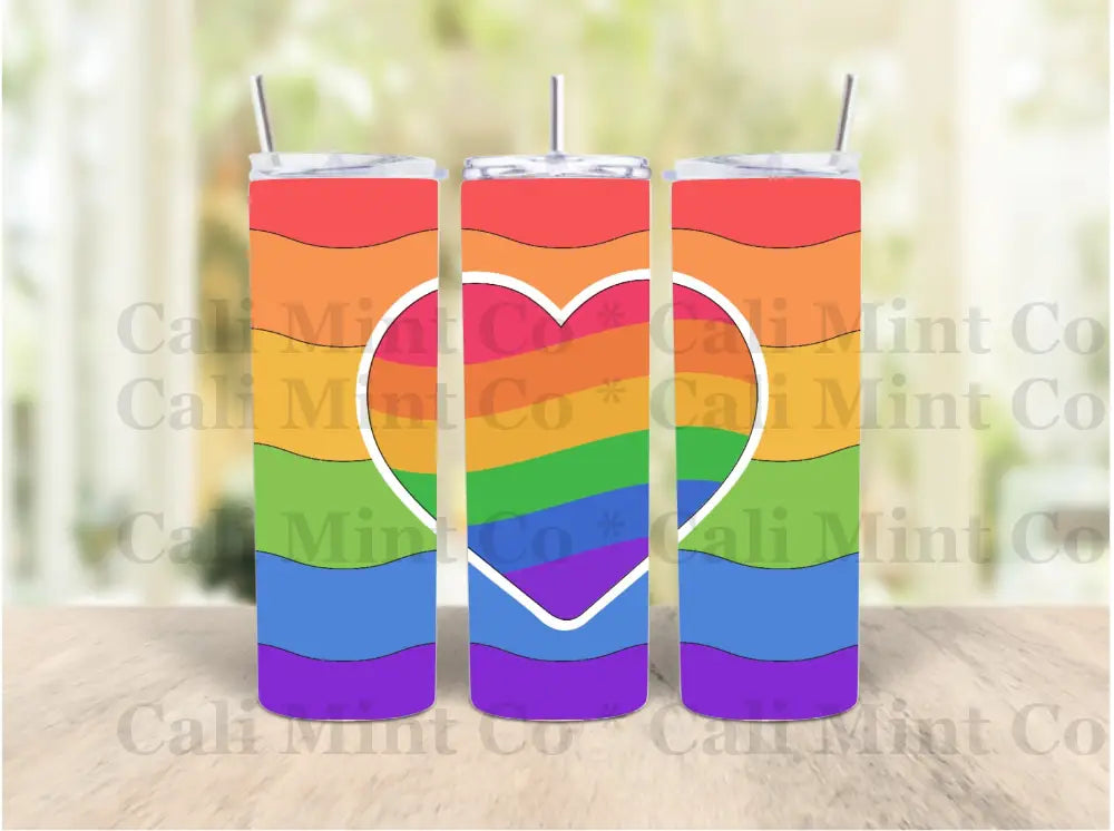 Pride Heart Wave Tumbler Skinny Tumbler