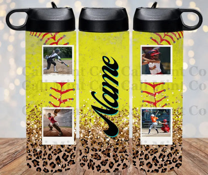 Softball Custom Photo Tumbler Skinny Tumbler