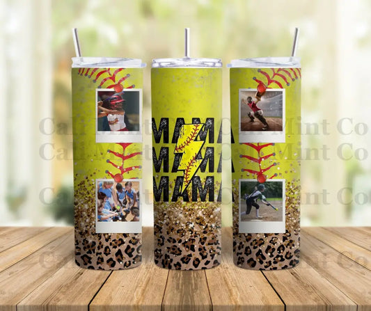 Softball Mama Custom Photo Tumbler Skinny Tumbler