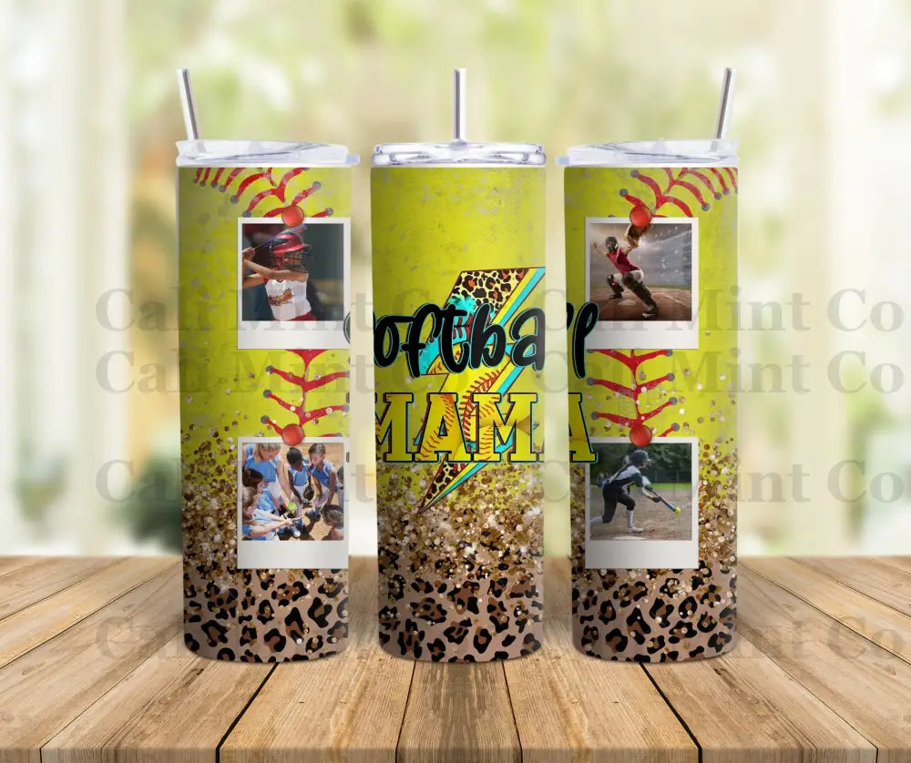 Softball Mom Custom Photo Tumbler Skinny Tumbler