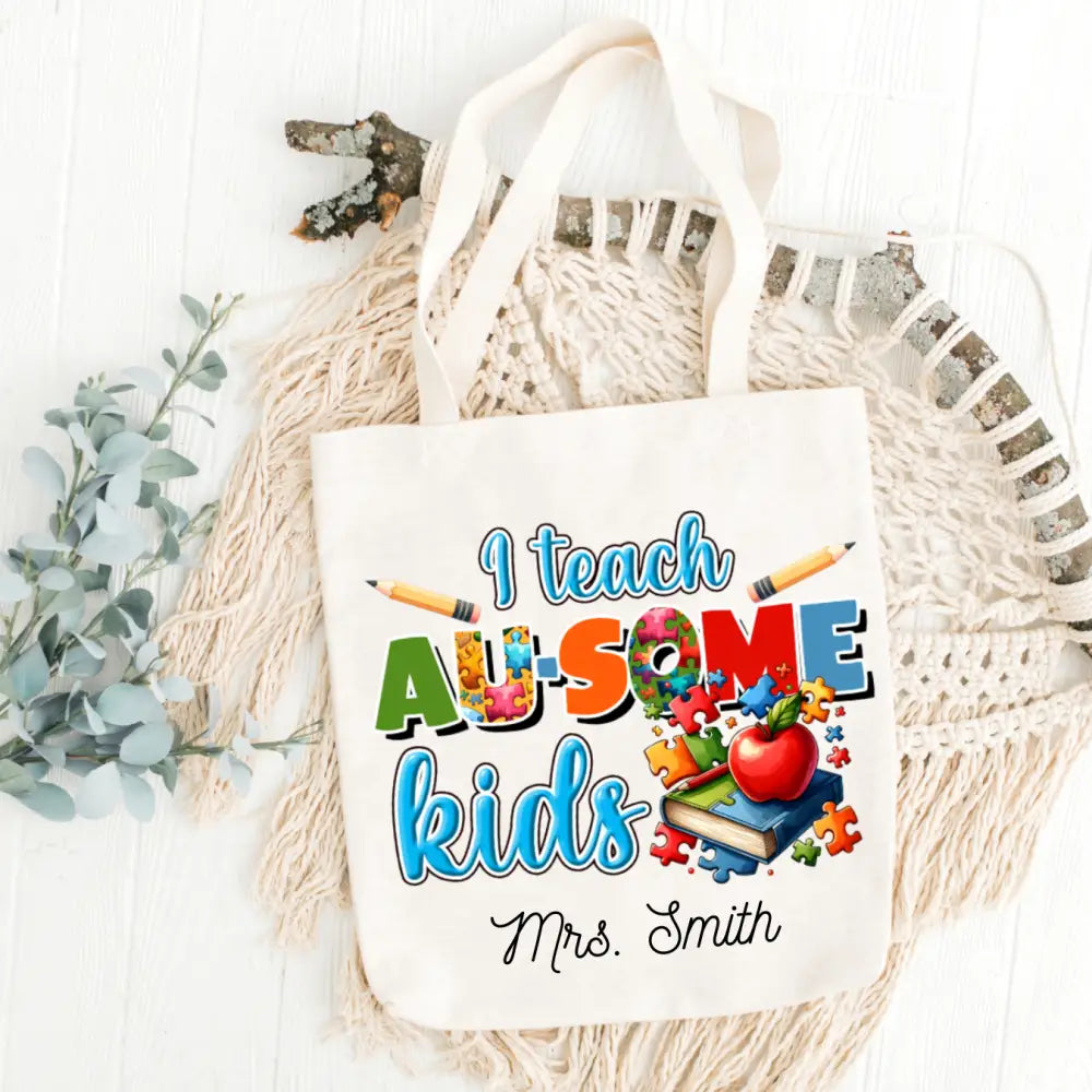 Teacher Autism Tote Bag