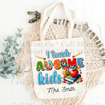 Teacher Autism Tote Bag