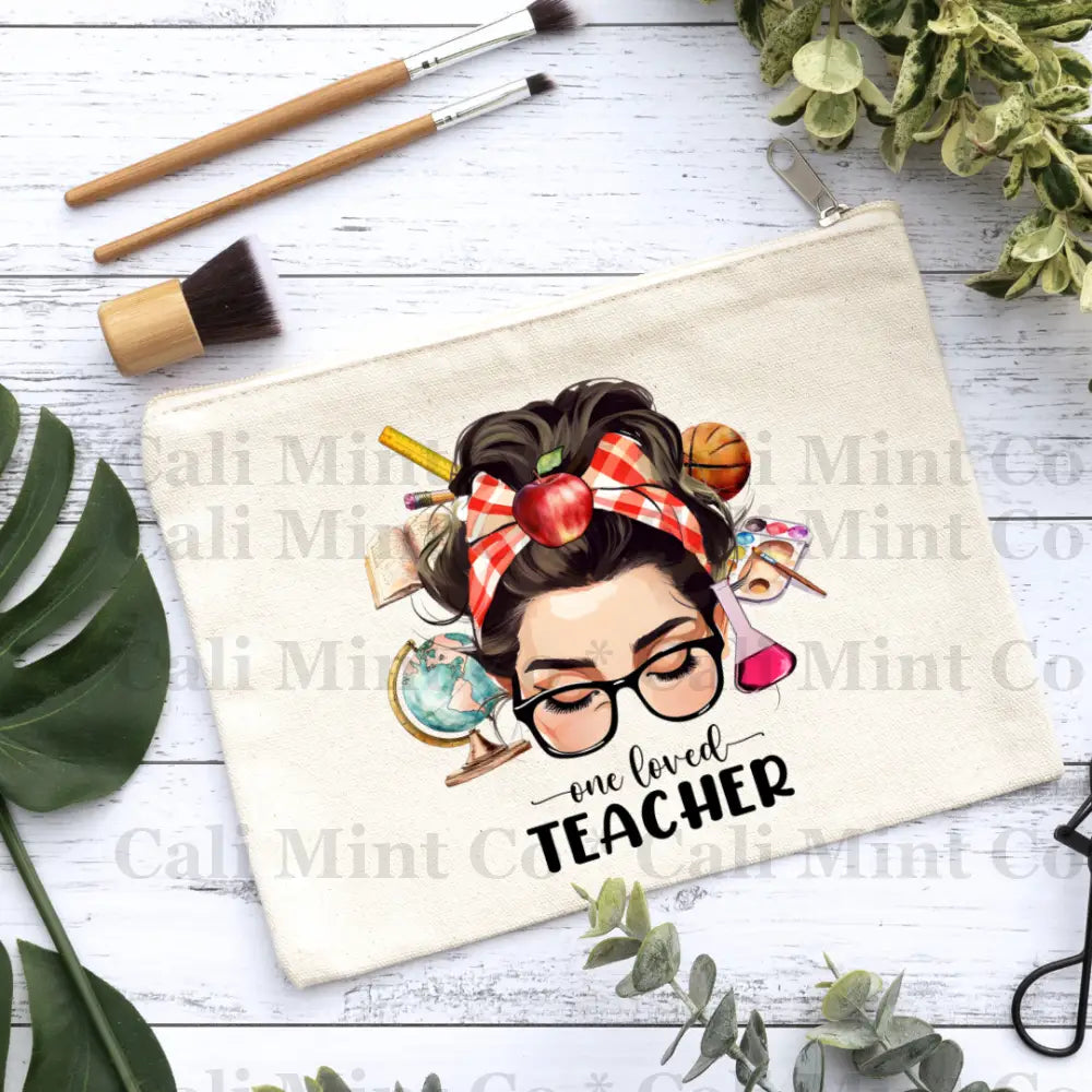 Teacher Loved Canvas Makeup Bag Canvas Bag