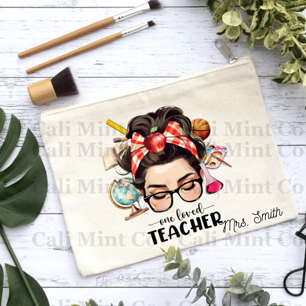 Teacher Loved Canvas Makeup Bag Canvas Bag