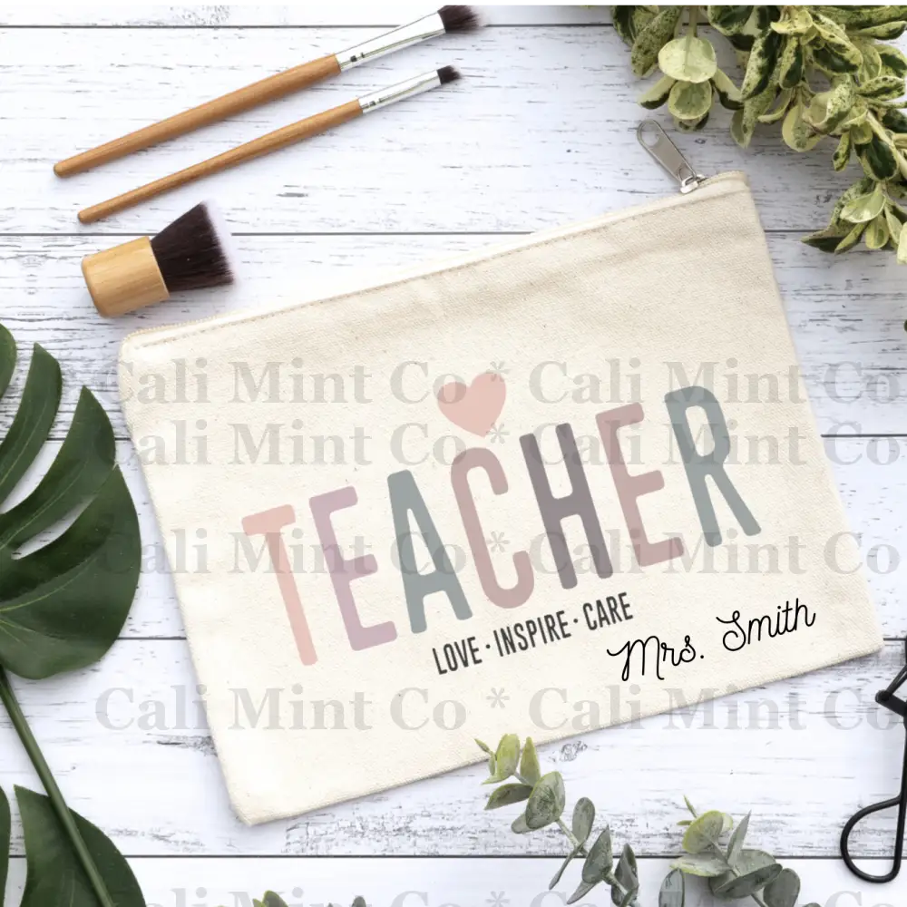 Teacher Pastel 2 Canvas Makeup Bag Canvas Bag