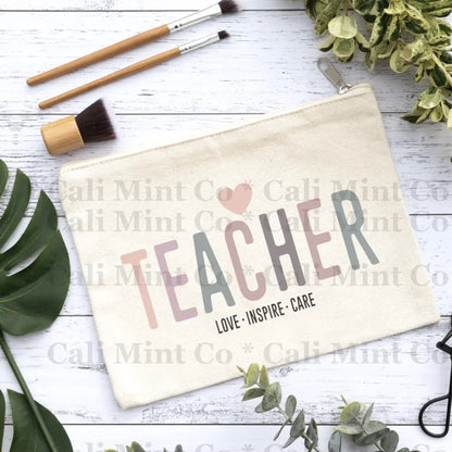 Teacher Pastel 2 Canvas Makeup Bag Canvas Bag