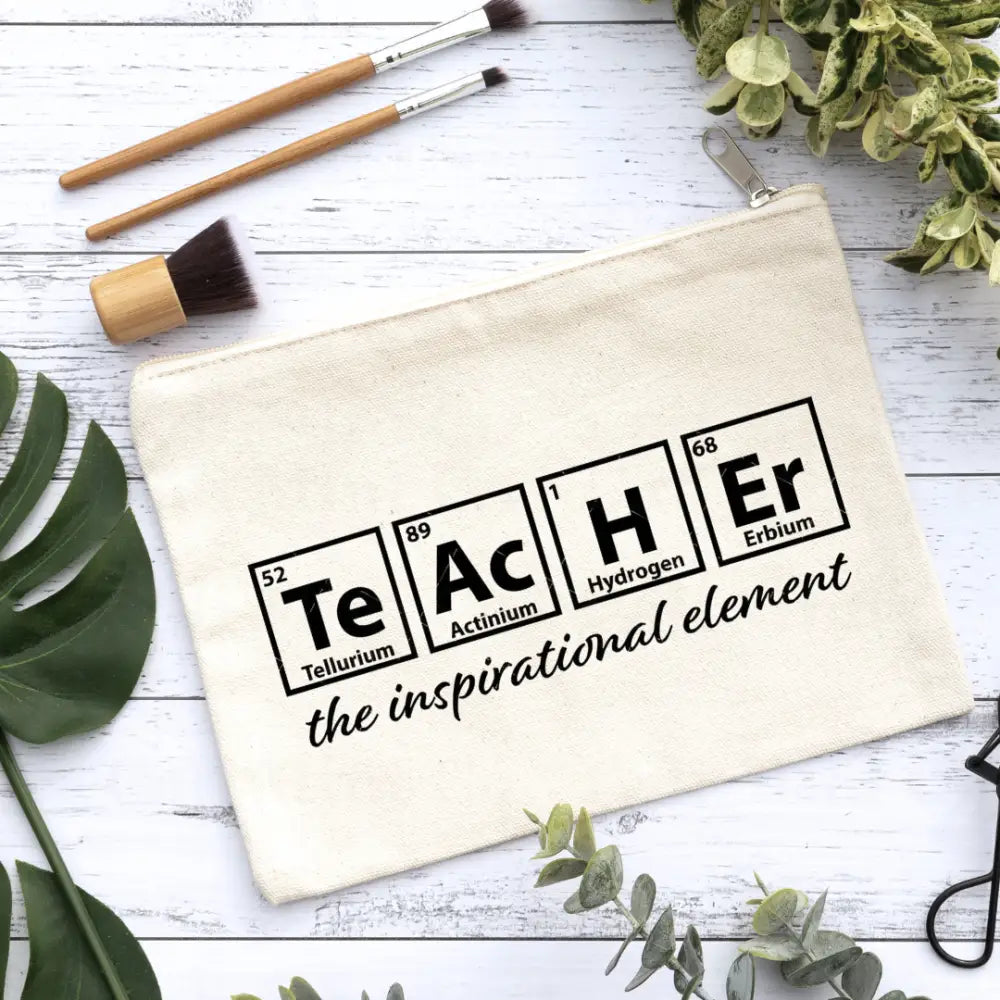Teacher Science Elements Canvas Makeup Bag Canvas Bag