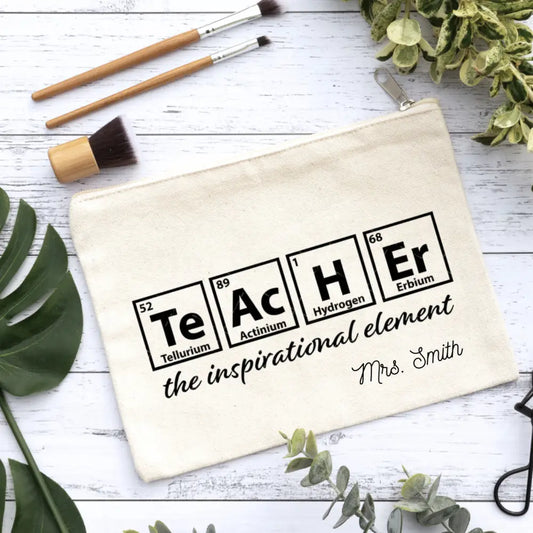Teacher Science Elements Canvas Makeup Bag Canvas Bag