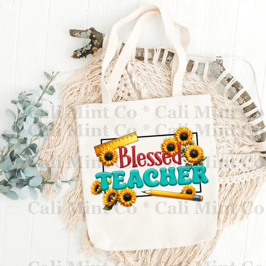 Teacher Sunflower Tote Bag