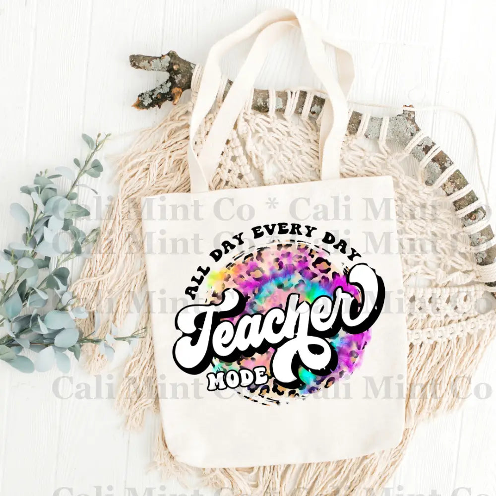 Teacher Tie Dye Mode Tote Bag