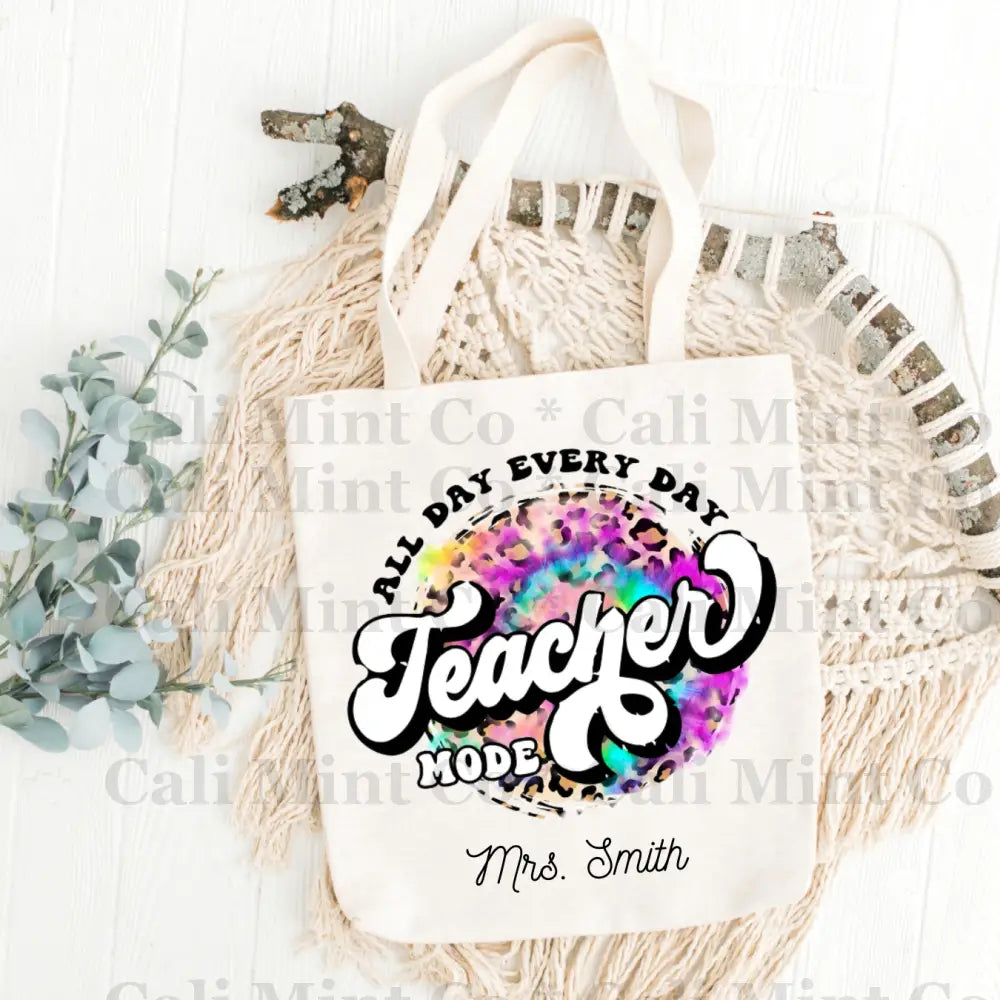 Teacher Tie Dye Mode Tote Bag