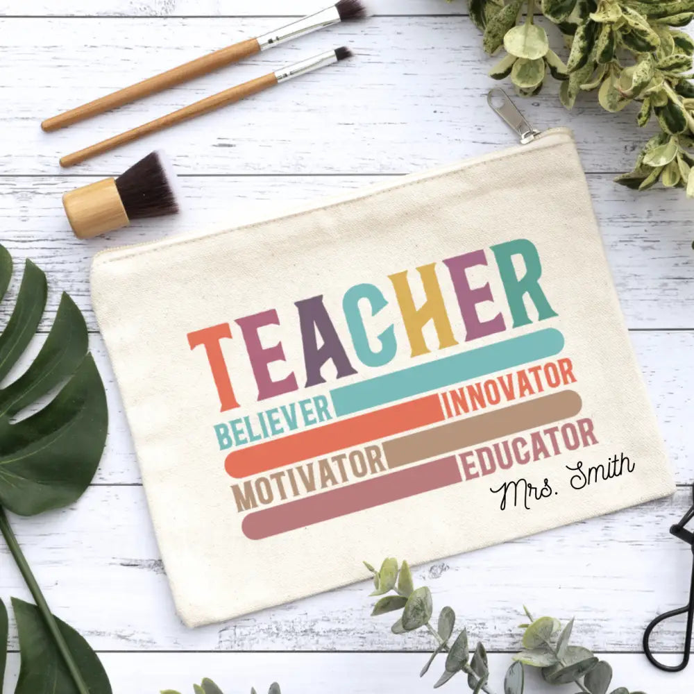 Teacher Words Canvas Makeup Bag Canvas Bag