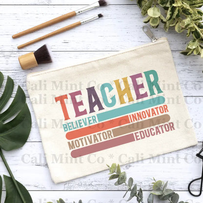 Teacher Words Canvas Makeup Bag Canvas Bag