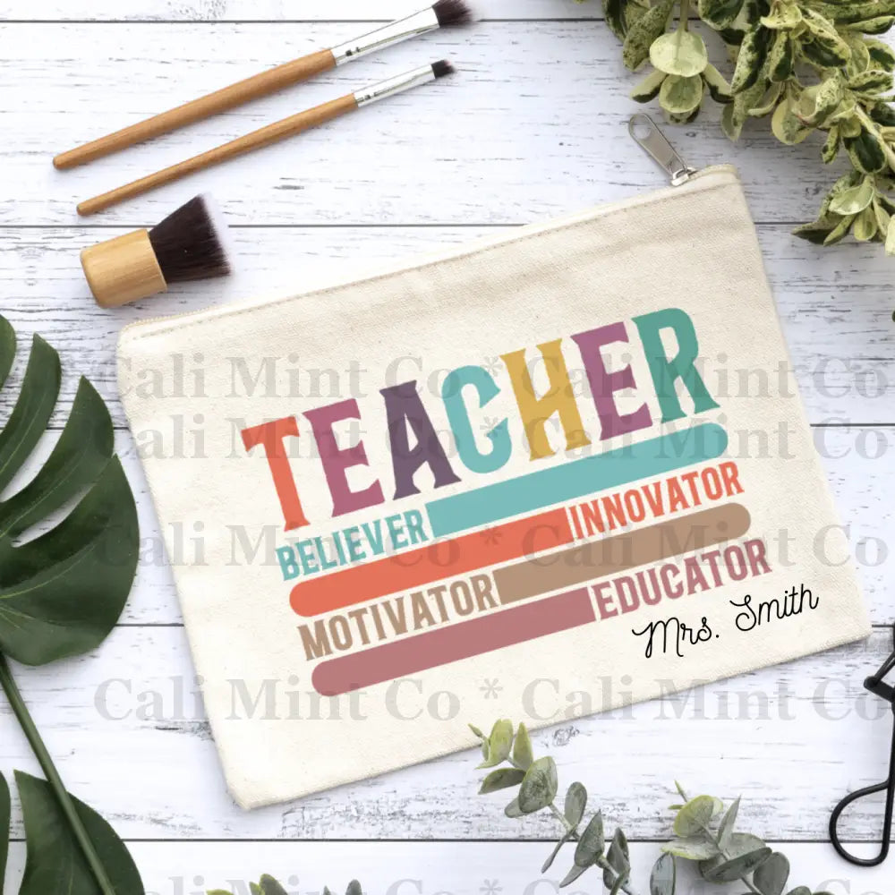 Teacher Words Canvas Makeup Bag Canvas Bag