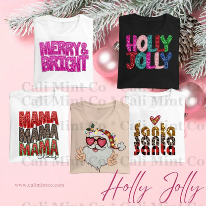 Various Christmas Shirts- Faux Sequin Style Shirt